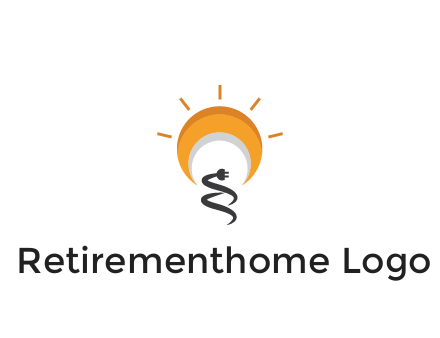 abstract sun with plug engineering logo