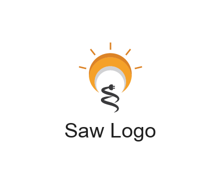 abstract sun with plug engineering logo