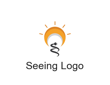 abstract sun with plug engineering logo