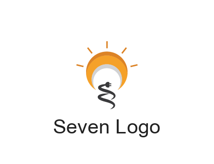 abstract sun with plug engineering logo
