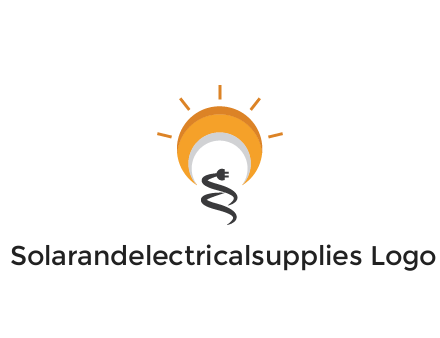 abstract sun with plug engineering logo