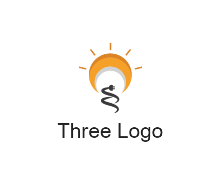 abstract sun with plug engineering logo