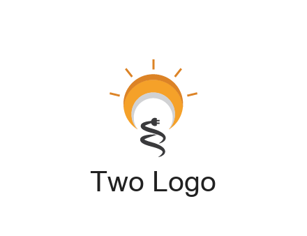 abstract sun with plug engineering logo