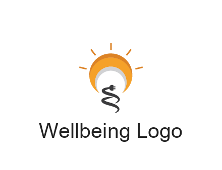 abstract sun with plug engineering logo