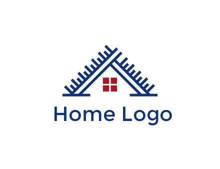 house roof from scale construction logo