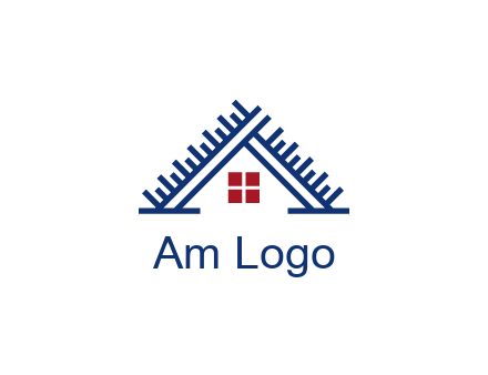 house roof from scale construction logo