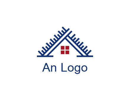 house roof from scale construction logo