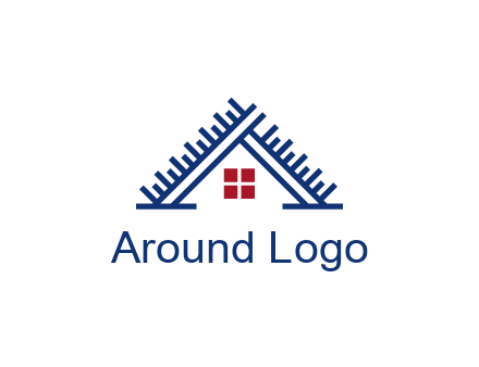 house roof from scale construction logo