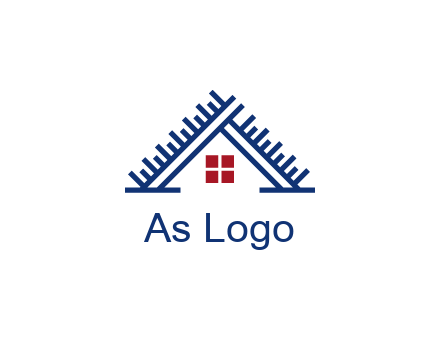 house roof from scale construction logo