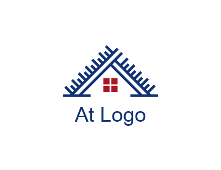 house roof from scale construction logo