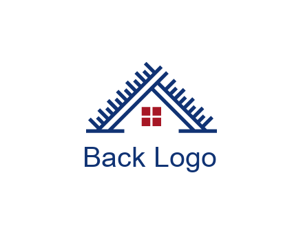 house roof from scale construction logo