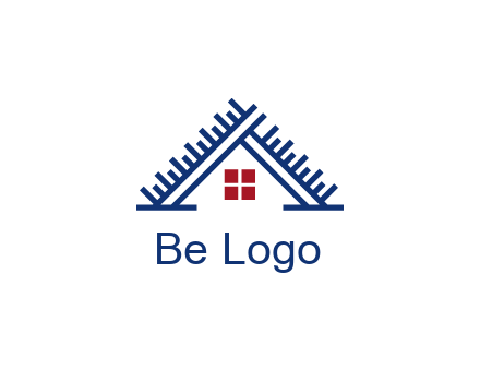 house roof from scale construction logo