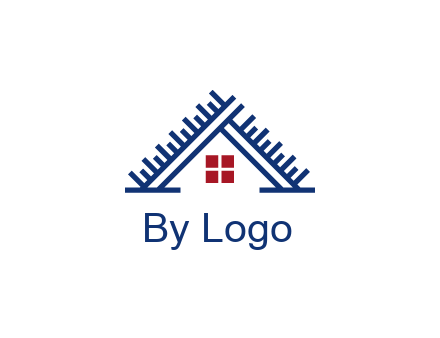 house roof from scale construction logo