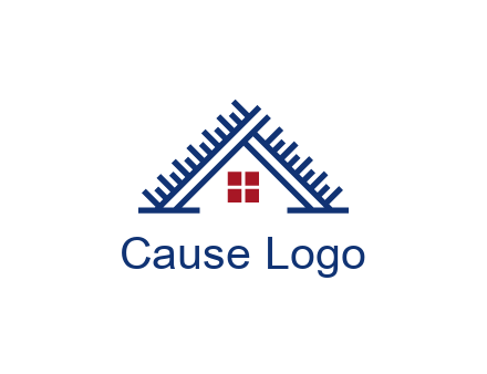 house roof from scale construction logo