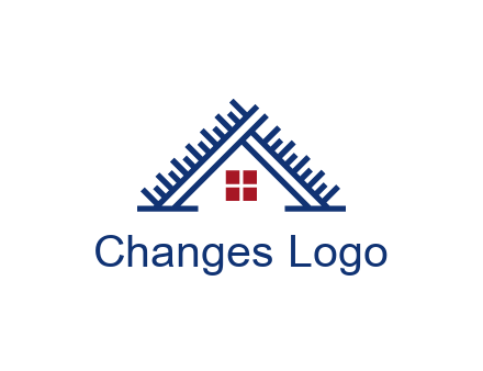 house roof from scale construction logo