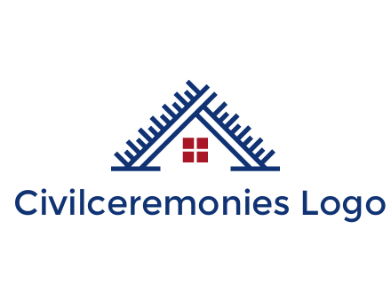 house roof from scale construction logo