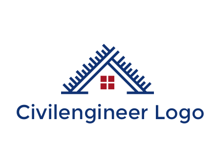 house roof from scale construction logo