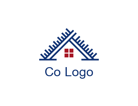 house roof from scale construction logo