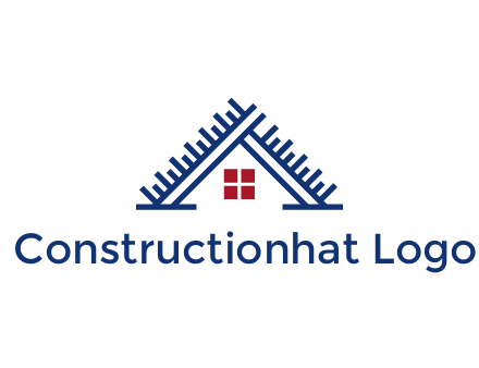 house roof from scale construction logo