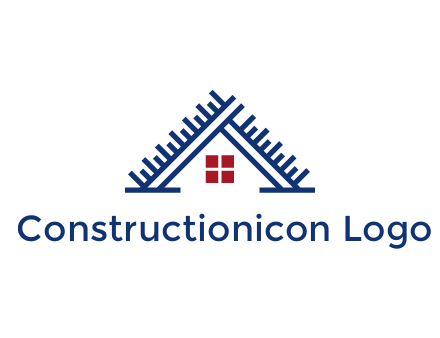 house roof from scale construction logo
