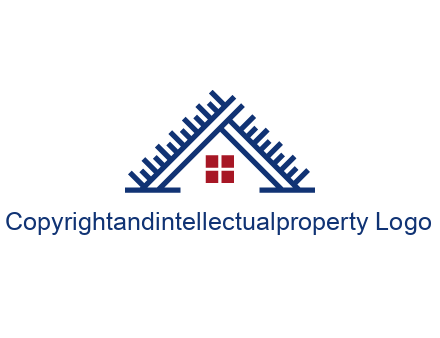 house roof from scale construction logo