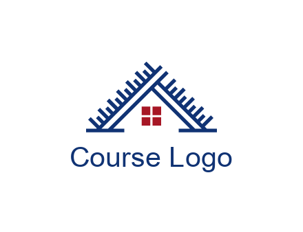 house roof from scale construction logo