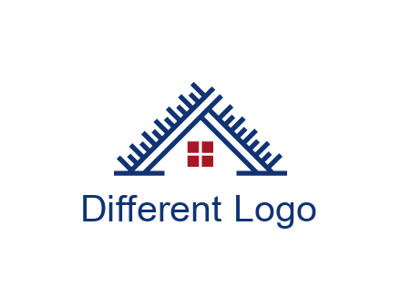 house roof from scale construction logo