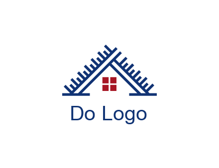 house roof from scale construction logo