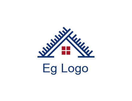 house roof from scale construction logo