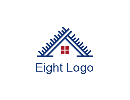 house roof from scale construction logo