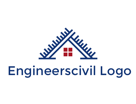 house roof from scale construction logo