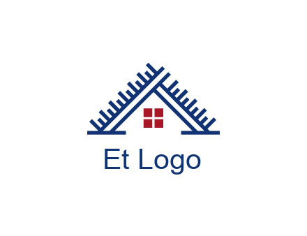 house roof from scale construction logo