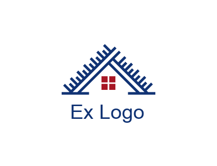 house roof from scale construction logo