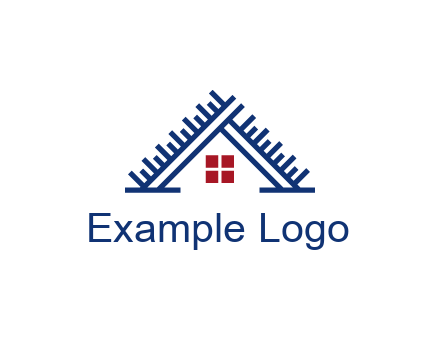 house roof from scale construction logo