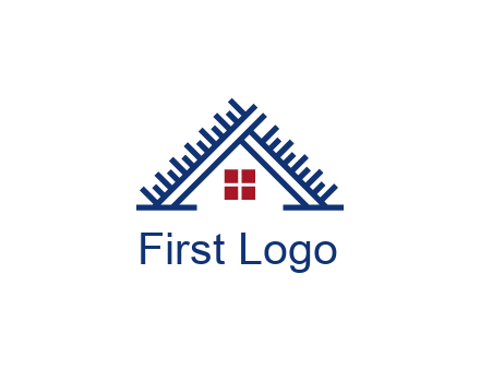 house roof from scale construction logo