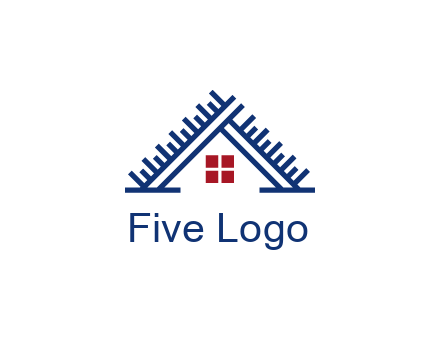 house roof from scale construction logo