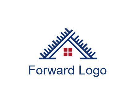 house roof from scale construction logo