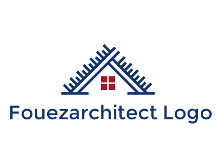 house roof from scale construction logo