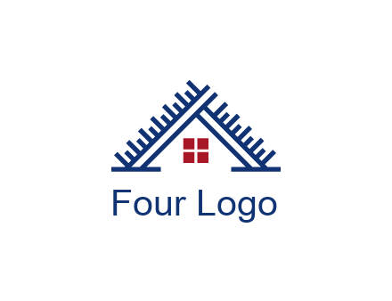 house roof from scale construction logo