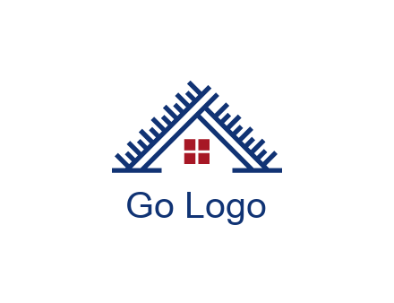 house roof from scale construction logo