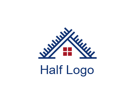 house roof from scale construction logo
