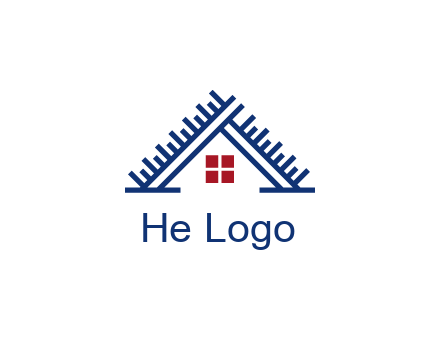 house roof from scale construction logo
