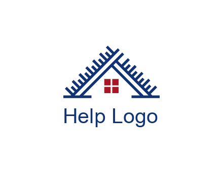 house roof from scale construction logo