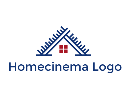 house roof from scale construction logo
