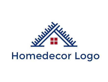 house roof from scale construction logo