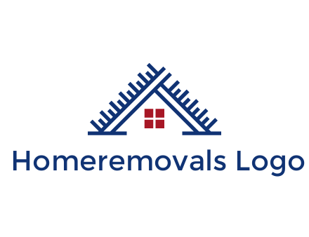 house roof from scale construction logo