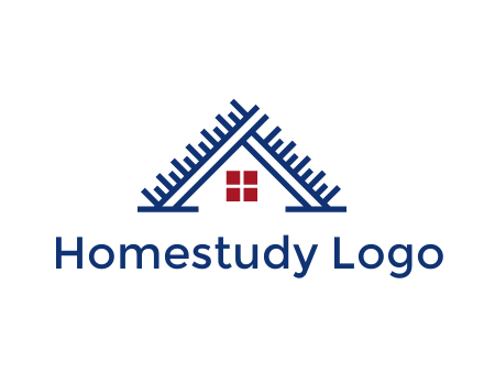 house roof from scale construction logo