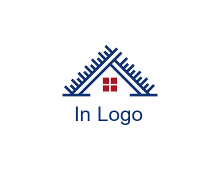 house roof from scale construction logo