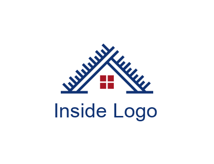 house roof from scale construction logo