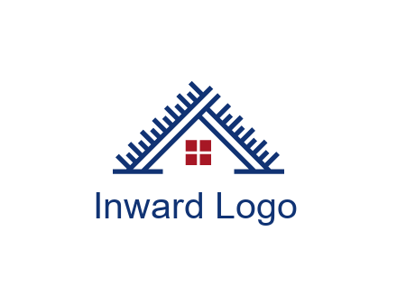 house roof from scale construction logo